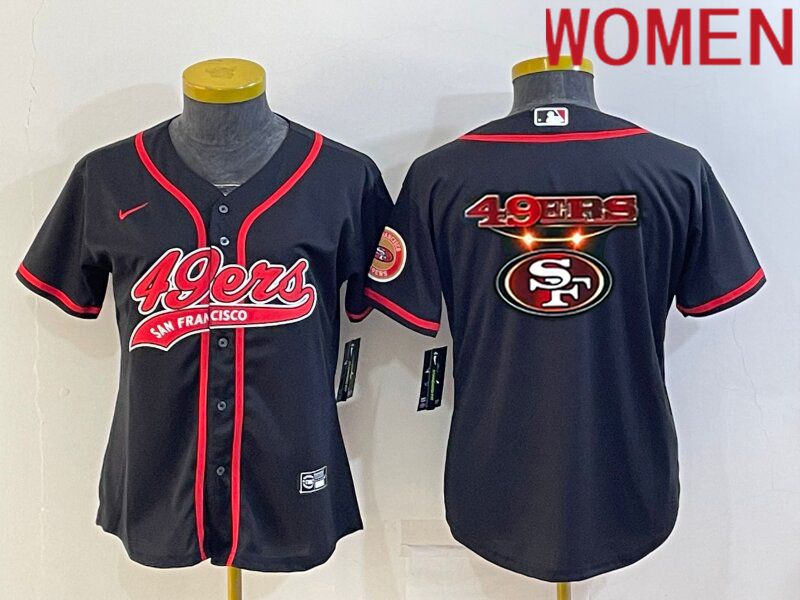 Women San Francisco 49ers Blank Black 2022 Nike Co branded NFL Jersey->women nfl jersey->Women Jersey